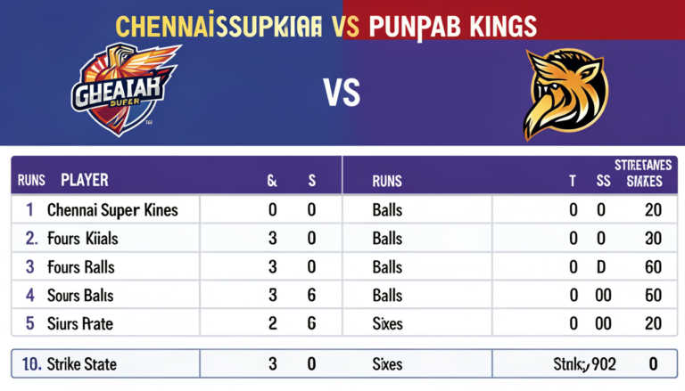 chennai super kings vs punjab kings match scorecard