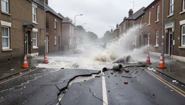 Glasgow water main break Shettleston Road